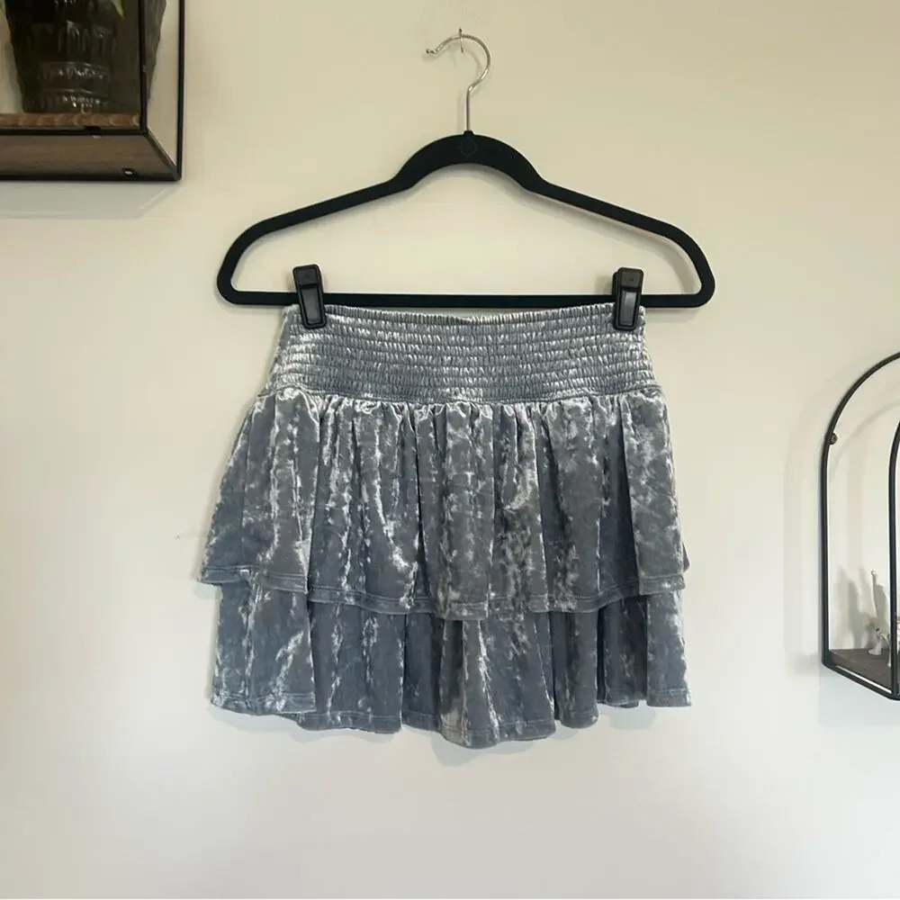 NWT Gap Kids Velvet‎ Blue Tiered Mini Skirt Size XL (12) Youth
